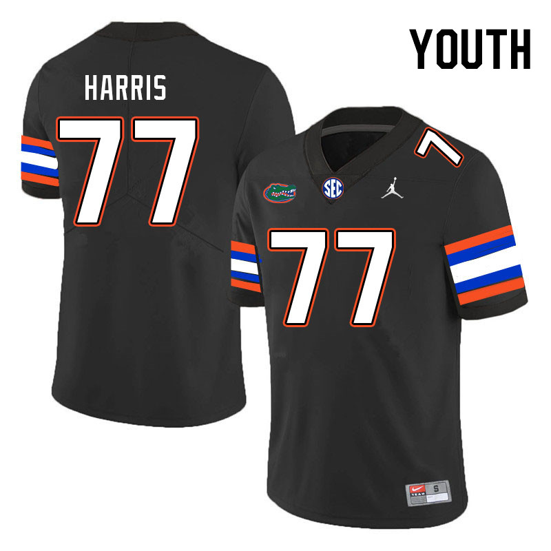 Youth #77 Knijeah Harris Florida Gators College Football Jerseys Stitched-Black